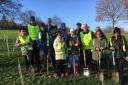 Rotary Club of Stourbridge members with community helpers in Wollescote Park.