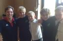OLYMPIC VISIT: Grant Turner with Chaddesley Corbett Endowed Primary School pupils William Robbins, Bailey Chamberlain, George Newall and Ronnie Ball.