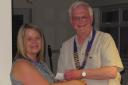 Chairman Roy Hedley, right, with Mary Stevens Hospice fundraising manager Amanda Bowen