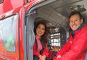 Ruby Rides inside a Midlands Air Ambulance Charity helicopter with Dr Mike McAlindon