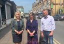 Suzanne Webb MP with housing and planning minister Rachel Maclean and Lye councillor Dave Borley