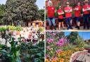 Wollescote Park's sensory gardens and volunteers, right.