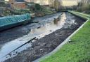 Stourbridge Canal pictured drained of water on January 4, 2024