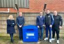 Suzanne Webb MP visited the new knife bin outside Brierley Hill's Team Pumpkin Gym
