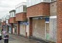 The derelict shops in Sandringham Place, Wordsley.