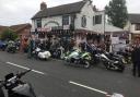 Bikers gathered outside The Widders pub in Colley Gate