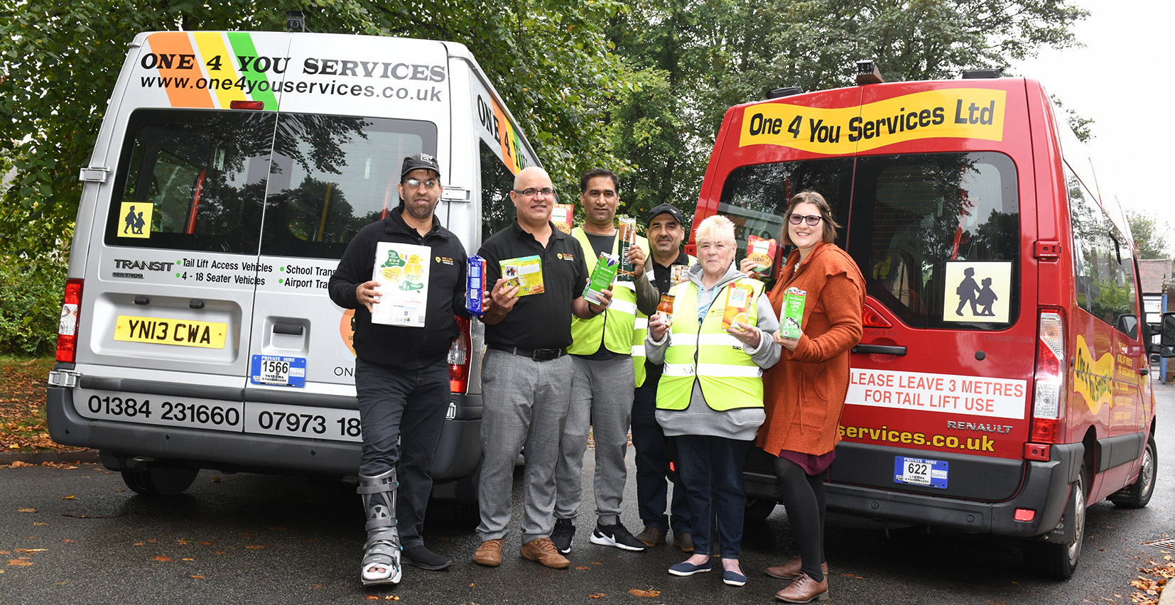 Abrar Ahmed (second from left) with Dudley Council’s Bryoni Barbosa (right) and the One 4 You management team
