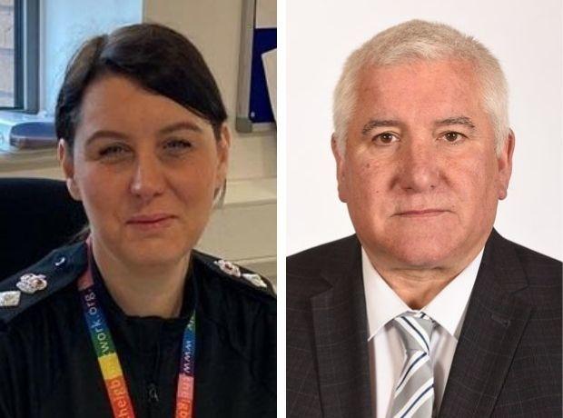 Stourbridge News: Chief Supt Kim Madill, left, Cllr Patrick Harley - leader of Dudley Council - right.