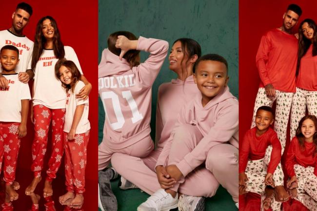 Some of Boohoo's matching family pyjama sets for Christmas, pictured.