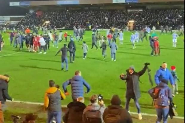 There were wild celebrations at Aggborough after Kidderminster Harriers beat Reading in the FA Cup third round. Picture: Newsquest