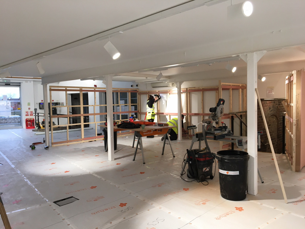The internal fit out is now taking shape at Stourbridge Glass Museum