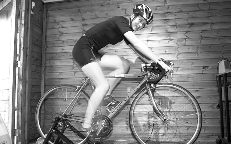 Shipston junior triathlete Natalie Smith is a blur as she pedals hard for success in January 2004