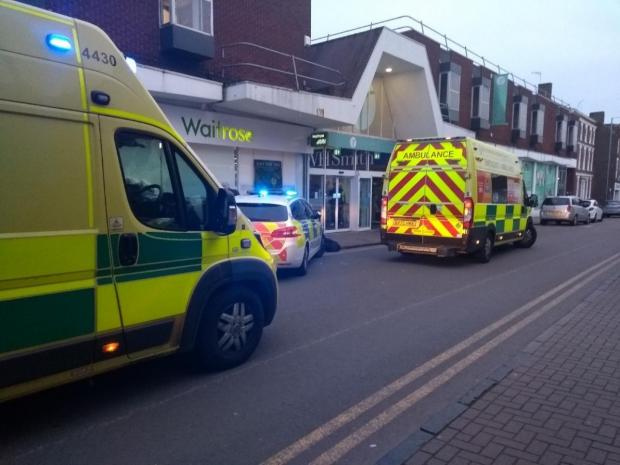 Stourbridge News: Emergency services on Market Street on March 15.