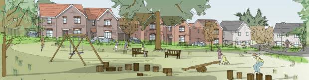 Stourbridge News: Artist's impression of the proposed Amblecote Grange development. Pic - Charles Church