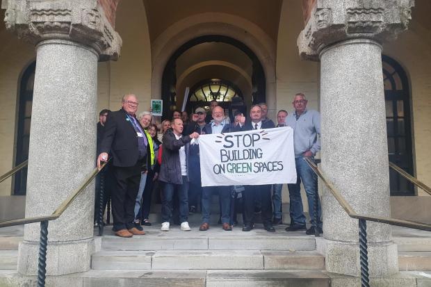 Residents and councillors on the steps of Dudley Council House on Monday night (May 23).