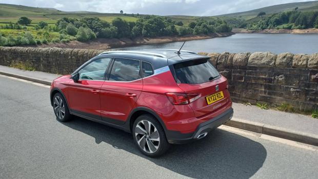 Stourbridge News: The SEAT Arona on test in West Yorkshire, pictured next to Digley Reservoir in Kirklees (left) and near Castle Hill, Huddersfield (top left)
