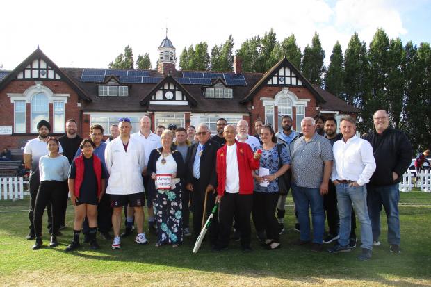 Councillor Sue Greenaway, the Mayor of Dudley, pictured with council officers and elected members who took part in her annual charity cricket match.