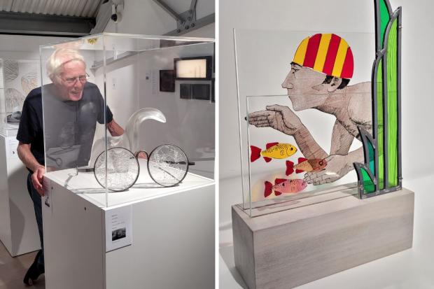 Stourbridge News: Andy McConnell of the Antiques Roadshow, left, and work by Frans Wesselman, right.
