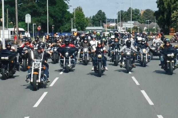 Bikers made five laps of the ring road in Stourbridge in memory of Ryan Passey on the fifth anniversary of his death on Saturday August 6. Pic - Justice for Ryan campaign