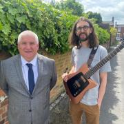 Cllr Patrick Harley with James Gascoigne - owner of James’ Home of Tone.