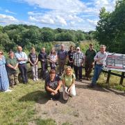 Gloria Garcia and Helga Chulepin meet some of the geopark team at Saltwells National Nature Reserve