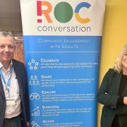 Cllr Dave Borley and Suzanne Webb MP at a community event to discuss regeneration in Lye