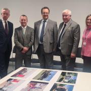 L-r - Levelling Up Secretary, Michael Gove, Neil Thomas from Dudley College, Mike Wood MP, Councillor Patrick Harley and Helen Martin, director of regeneration and enterprise at Dudley Council