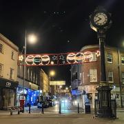 Stourbridge High Street lit up for Christmas
