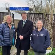 Sir Gavin Williamson with Halfpenny Green Air Scouts