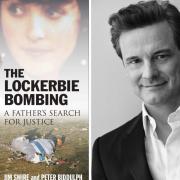 The cover of The Lockerbie Bombing story and actor Colin Firth, right.
