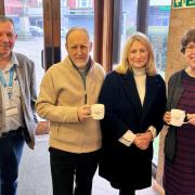 Rev Simon Falshaw and wife Sue, right, with Cllr Dave Borley, left, and Stourbridge MP Suzanne Webb