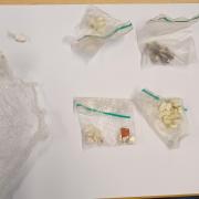 Officers recovered a large quantity of drugs
