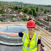 The glass dome in place at the Red House Glass Cone in Wordsley