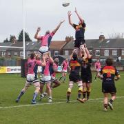 Hull secure lineout ball on the Stourbridge 22. Photo: Annette Sandy.