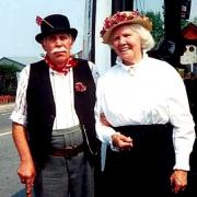 Reg and Ethel Hooper in Black Country costume on their way to a music concert. Photo: Hooper family