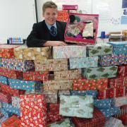 Pedmore Technology College year 9 pupil Louis Gaskin led his school’s record-breaking Operation Christmas Child shoebox collection. Photo: Pedmore Technology College