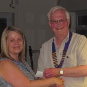 Chairman Roy Hedley, right, with Mary Stevens Hospice fundraising manager Amanda Bowen