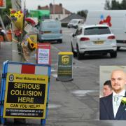 The scene of the fatal crash in Brettell Lane, and tragic motorcyclist Elliott Beddow (inset).