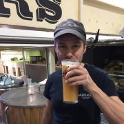 Sam Pegg, production manager at Sadler's Brewing Co, tries out the new brew