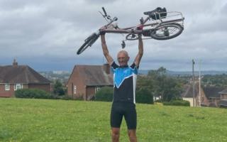 Steve Gould who rode 64.5 miles on the final day on a 60 year old Moulton bike