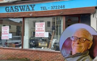 The old Gasway shop in Lower High Street, Stourbridge, and (inset) proprietor Dave Jackson