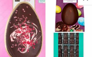 Healthier chocolate eggs. Credit: Tesco and Aldi