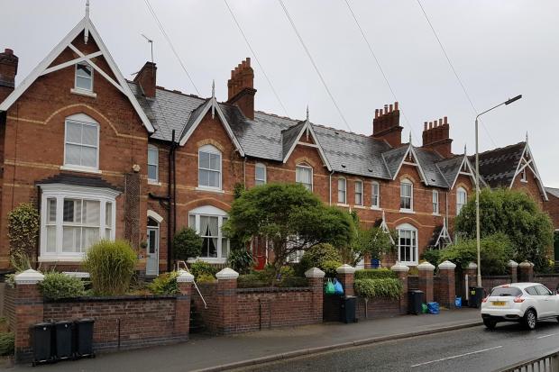 The row of historic terraces in Hagley Road, known as Mount Terrace.